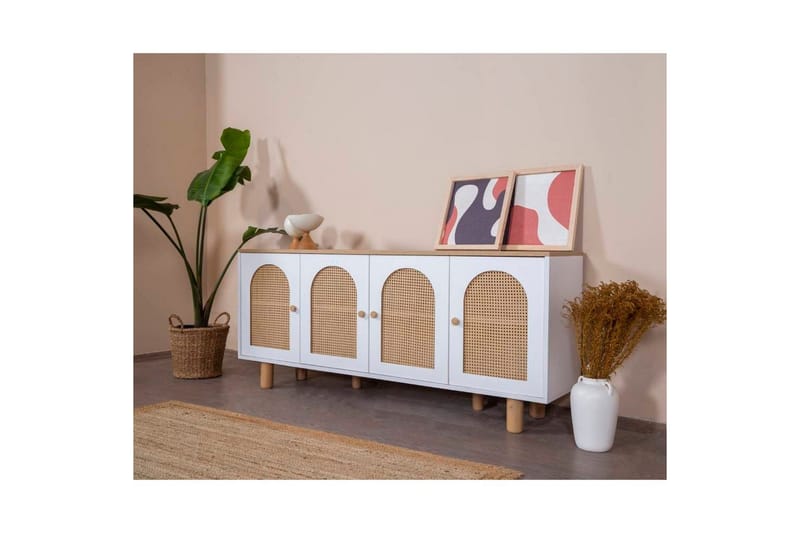 Konsol Terra Vit / Ek - Mediumfärgat trä/Vit - Möbler - Bord & matgrupper - Avlastningsbord - Hallbord