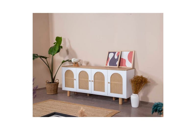 Konsol Terra Vit / Ek - Mediumfärgat trä/Vit - Möbler - Bord & matgrupper - Avlastningsbord - Hallbord