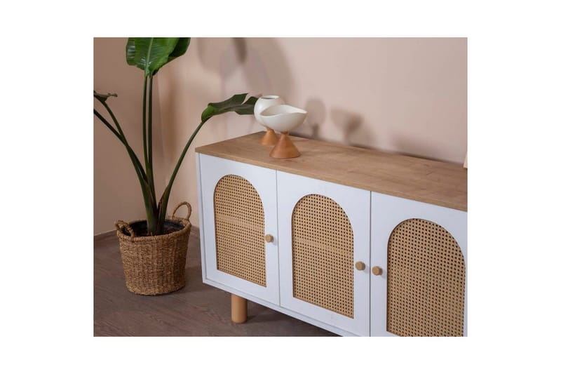 Konsol Terra Vit / Ek - Mediumfärgat trä/Vit - Möbler - Bord & matgrupper - Avlastningsbord - Hallbord