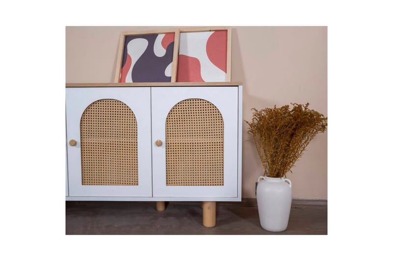 Konsol Terra Vit / Ek - Mediumfärgat trä/Vit - Möbler - Bord & matgrupper - Avlastningsbord - Hallbord