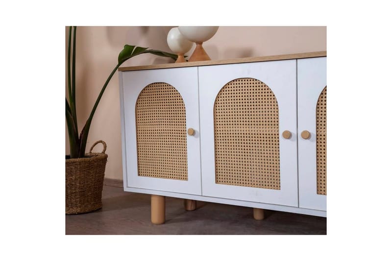 Konsol Terra Vit / Ek - Mediumfärgat trä/Vit - Möbler - Bord & matgrupper - Avlastningsbord - Hallbord