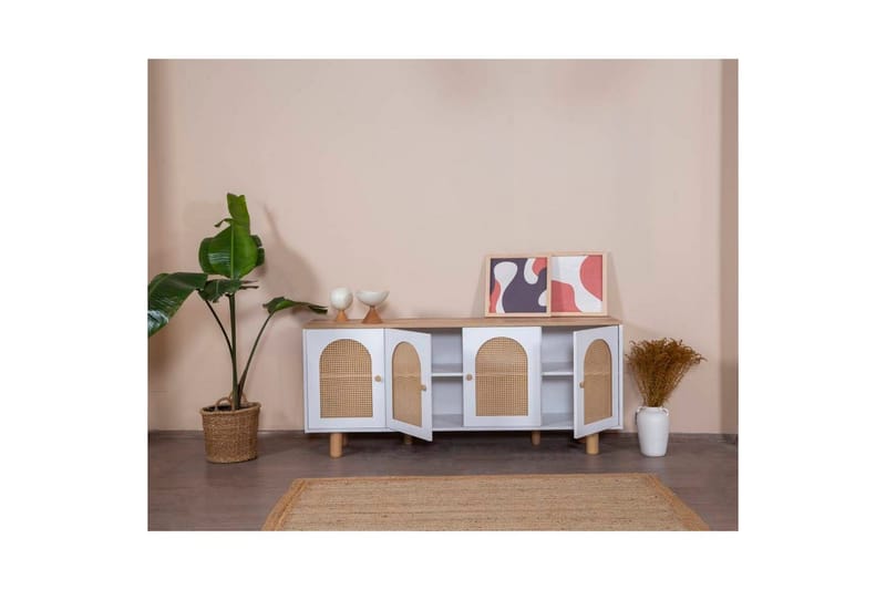 Konsol Terra Vit / Ek - Mediumfärgat trä/Vit - Möbler - Bord & matgrupper - Avlastningsbord - Hallbord
