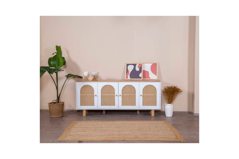 Konsol Terra Vit / Ek - Mediumfärgat trä/Vit - Möbler - Bord & matgrupper - Avlastningsbord - Hallbord