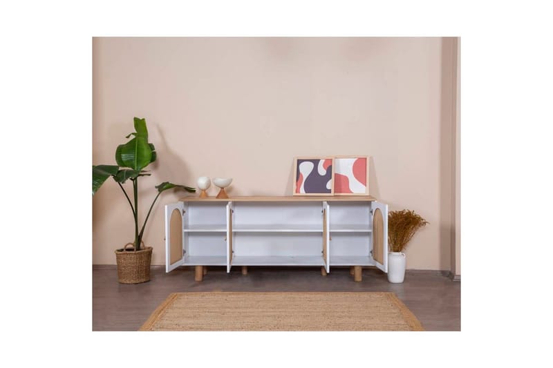 Konsol Terra Vit / Ek - Mediumfärgat trä/Vit - Möbler - Bord & matgrupper - Avlastningsbord - Hallbord