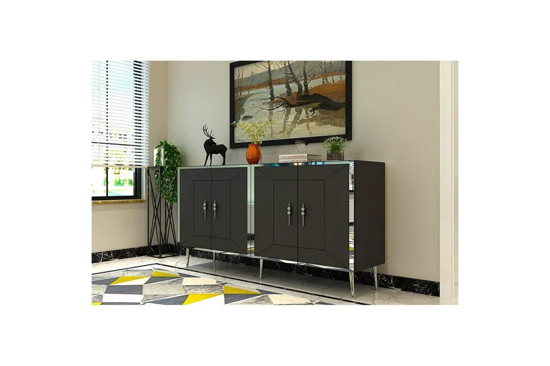 Konsol Virdel Antracit / Argentu - Antracit / Argentu - Möbler - Bord & matgrupper - Avlastningsbord - Hallbord