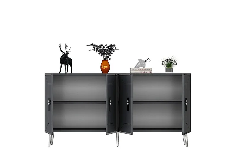 Konsol Virdel Antracit / Argentu - Antracit / Argentu - Möbler - Bord & matgrupper - Avlastningsbord - Hallbord