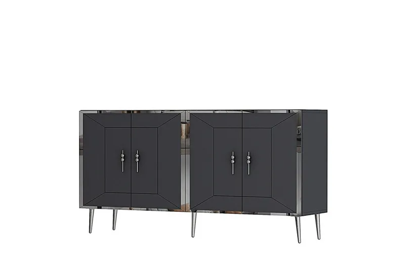 Konsol Virdel Antracit / Argentu - Antracit / Argentu - Möbler - Bord & matgrupper - Avlastningsbord - Hallbord