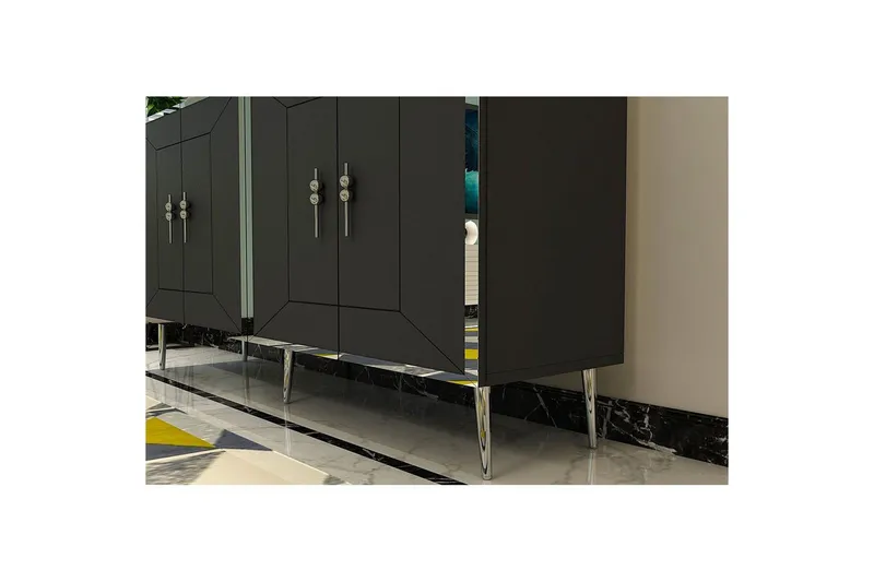 Konsol Virdel Antracit / Argentu - Antracit / Argentu - Möbler - Bord & matgrupper - Avlastningsbord - Hallbord