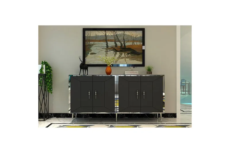 Konsol Virdel Antracit / Argentu - Antracit / Argentu - Möbler - Bord & matgrupper - Avlastningsbord - Hallbord