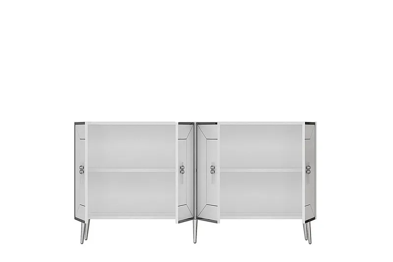 Konsol Virdel Vit / Argentu - Vit / Argentu - Möbler - Bord & matgrupper - Avlastningsbord - Hallbord