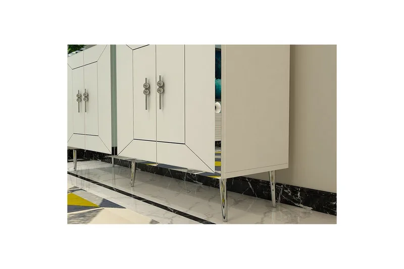 Konsol Virdel Vit / Argentu - Vit / Argentu - Möbler - Bord & matgrupper - Avlastningsbord - Hallbord