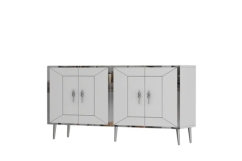 Konsol Virdel Vit / Argentu - Vit / Argentu - Möbler - Bord & matgrupper - Avlastningsbord - Hallbord