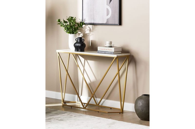 Konsolbord Hazen Vitt, guld - Vitt, guld - Möbler - Bord & matgrupper - Avlastningsbord - Hallbord