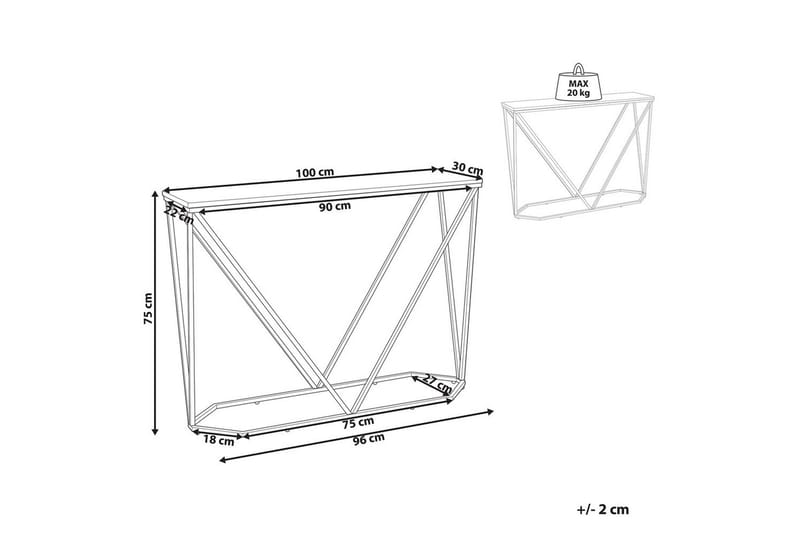 Konsolbord Hazen Vitt, guld - Vitt, guld - Möbler - Bord & matgrupper - Avlastningsbord - Hallbord