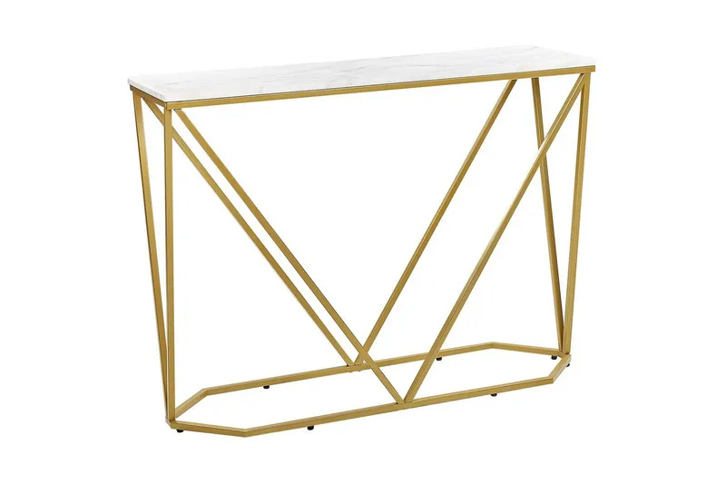 Konsolbord Hazen Vitt, guld - Vitt, guld - Möbler - Bord & matgrupper - Avlastningsbord - Hallbord