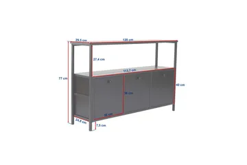 Konsolbord Hemani Atlantisk Furu Svart - Atlantisk Furu Svart - Möbler - Bord & matgrupper - Avlastningsbord - Hallbord