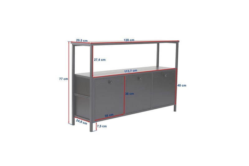 Konsolbord Hemani Valnöt Svart - Valnöt Svart - Möbler - Bord & matgrupper - Avlastningsbord - Hallbord