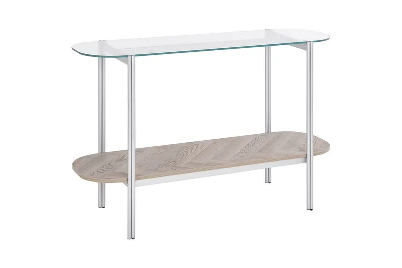 Konsolbord Lovell Silver, ljust trä, Silver/ljust trä