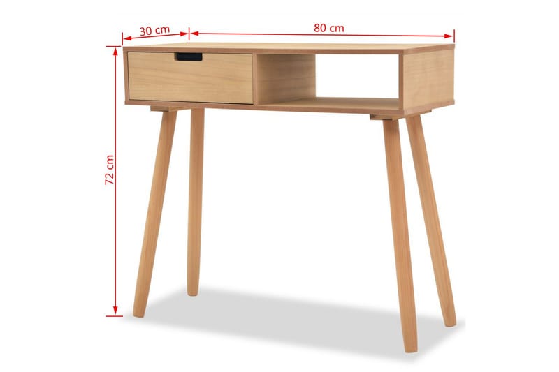 Konsolbord massiv furu 80x30x72 cm brun - Brun - Konsolbord & sidobord - Hallbord