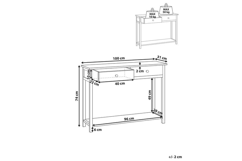 Konsolbord Salton 100x31x74 cm - 100x31x74 cm - Möbler - Bord & matgrupper - Avlastningsbord - Hallbord