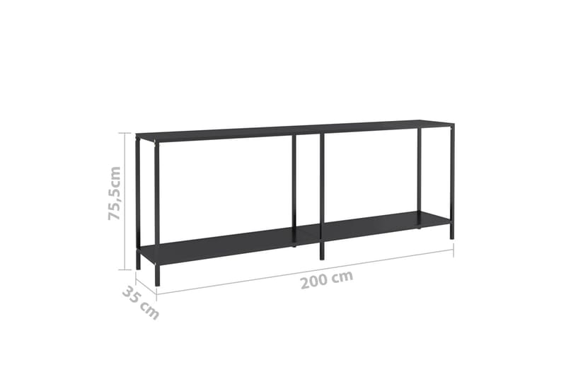 Konsolbord svart 200x35x75,5 cm härdat glas - Svart - Möbler - Bord & matgrupper - Avlastningsbord - Konsolbord & sidobord