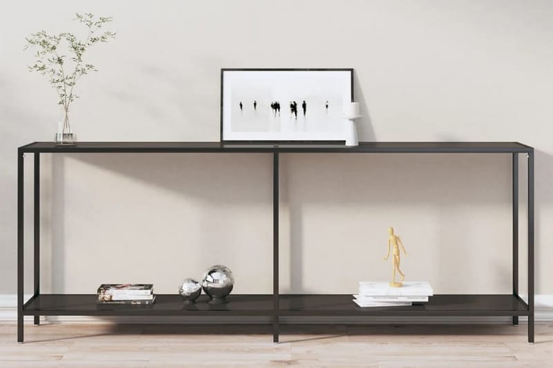 Konsolbord svart 200x35x75,5 cm härdat glas - Svart - Möbler - Bord & matgrupper - Avlastningsbord - Konsolbord & sidobord