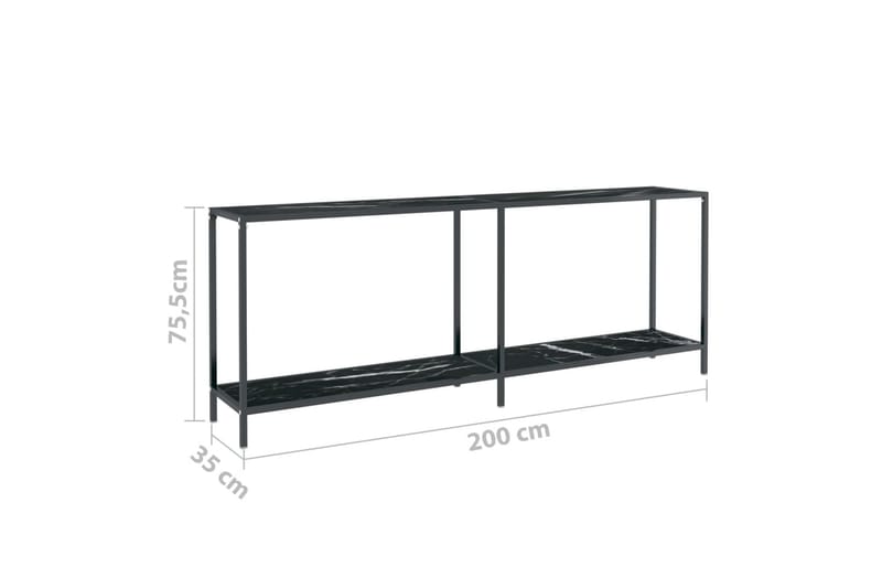 Konsolbord svart 200x35x75,5 cm härdat glas - Svart - Möbler - Bord & matgrupper - Avlastningsbord - Konsolbord & sidobord