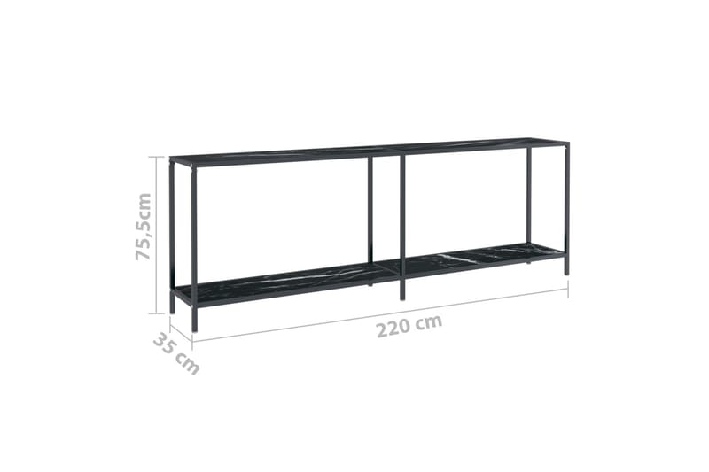 Konsolbord svart 220x35x75,5 cm härdat glas - Svart - Möbler - Bord & matgrupper - Avlastningsbord - Konsolbord & sidobord
