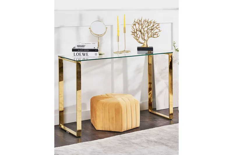 Konsolbord Tilon Transparent, guld - Transparent, guld - Möbler - Bord & matgrupper - Avlastningsbord - Hallbord