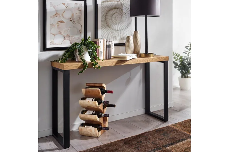 Konsolbord Wohnling 120 cm modern konsol med metallben Brun - Brun - Möbler - Bord & matgrupper - Avlastningsbord - Hallbord
