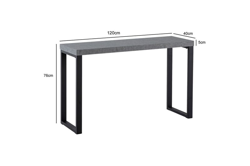 Konsolbord Wohnling 120 cm modern konsol med metallben Grå - Grå - Möbler - Bord & matgrupper - Avlastningsbord - Hallbord
