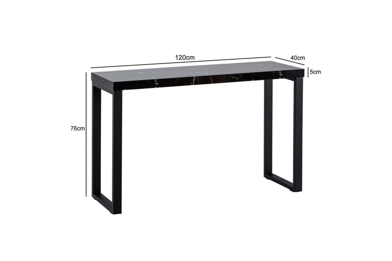 Konsolbord Wohnling 120 cm modern konsol med metallben Svart - Svart - Möbler - Bord & matgrupper - Avlastningsbord - Hallbord