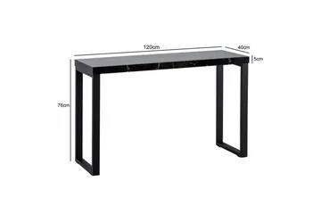 Konsolbord Wohnling 120 cm modern konsol med metallben Svart - Svart - Möbler - Bord & matgrupper - Avlastningsbord - Hallbord