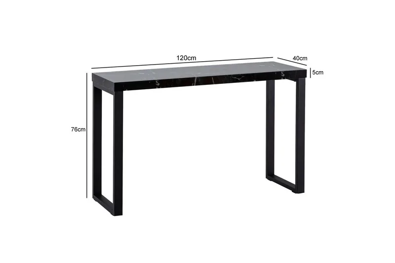 Konsolbord Wohnling 120 cm modern konsol med metallben Svart - Svart - Möbler - Bord & matgrupper - Avlastningsbord - Hallbord