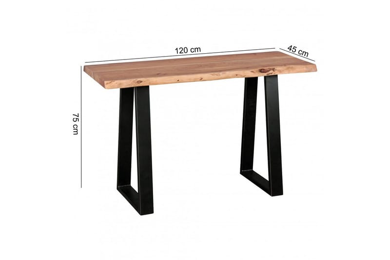 Konsolbord Wohnling Gaya massivt trä lantlig stil med träd kant - Möbler - Bord & matgrupper - Avlastningsbord - Hallbord