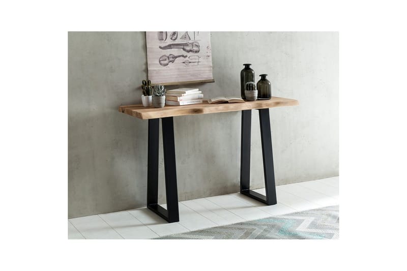 Konsolbord Wohnling Gaya massivt trä lantlig stil med träd kant - Möbler - Bord & matgrupper - Avlastningsbord - Hallbord