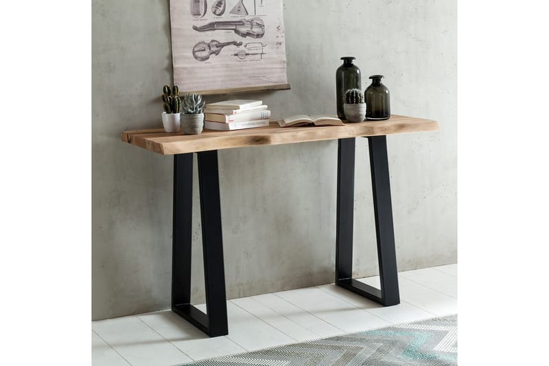 Konsolbord Wohnling Gaya massivt trä lantlig stil med träd kant - Möbler - Bord & matgrupper - Avlastningsbord - Hallbord