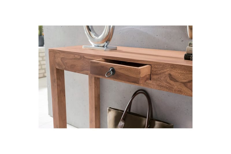 Konsolbord Wohnling massivt trä, 1 låda, lantlig stil Akacia - Akacia - Möbler - Bord & matgrupper - Avlastningsbord - Hallbord