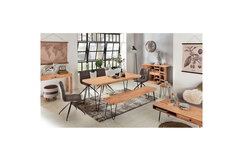 Konsolbord Wohnling massivt trä, 1 låda, lantlig stil Akacia - Akacia - Möbler - Bord & matgrupper - Avlastningsbord - Hallbord