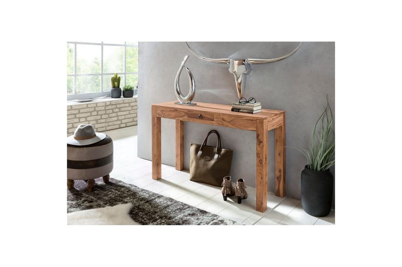Konsolbord Wohnling massivt trä, 1 låda, lantlig stil Akacia - Akacia - Möbler - Bord & matgrupper - Avlastningsbord - Hallbord