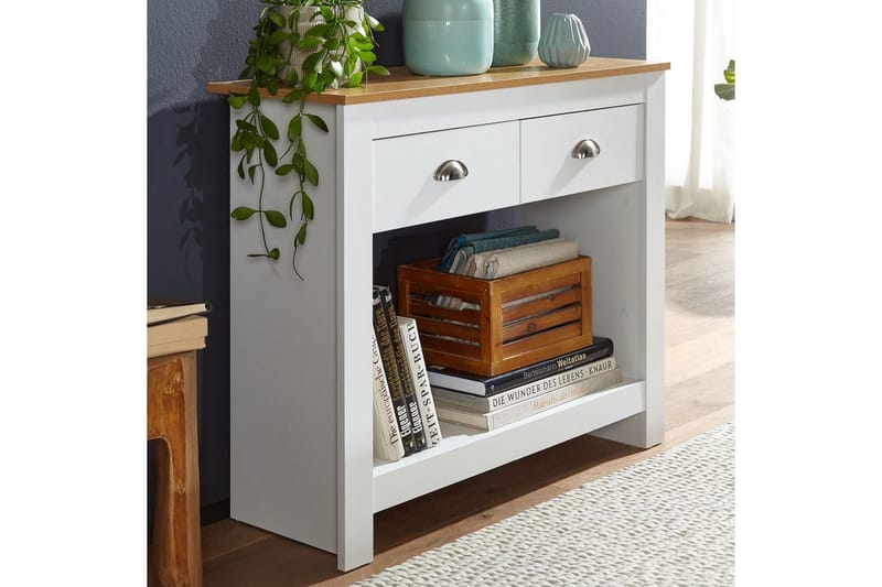 Konsolbord Wohnling Massivt trä ek tvåfärgad 85 cm 2 lådor modern husstil - Möbler - Bord & matgrupper - Avlastningsbord - Hallbord