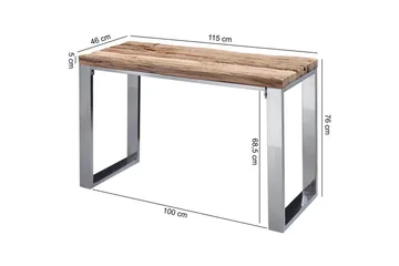 Konsolbord Wohnling Massivt trä rustik 120 cm krommetallben lantligt - Möbler - Bord & matgrupper - Avlastningsbord - Hallbord