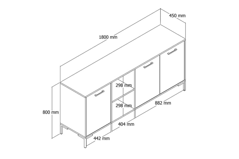 Andifli Konsollbord 180x80 cm - Brun - Hallbord - Konsolbord & sidobord