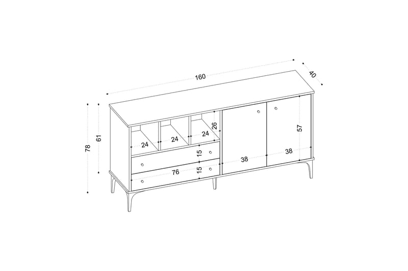 Arnecques Avlastningsbord 160 cm - Natur - Hallbord - Konsolbord & sidobord