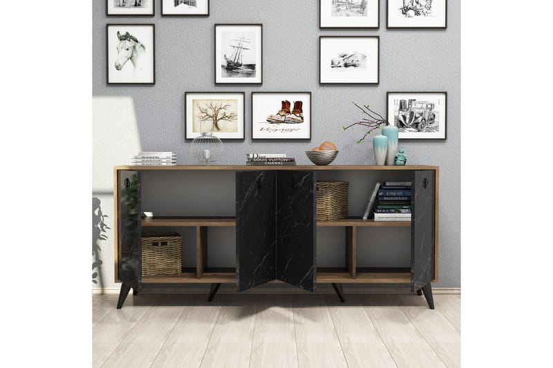 Athodna Konsollbord 180 cm - Mörkbrun/Svart/Natur - Hallbord - Konsolbord & sidobord