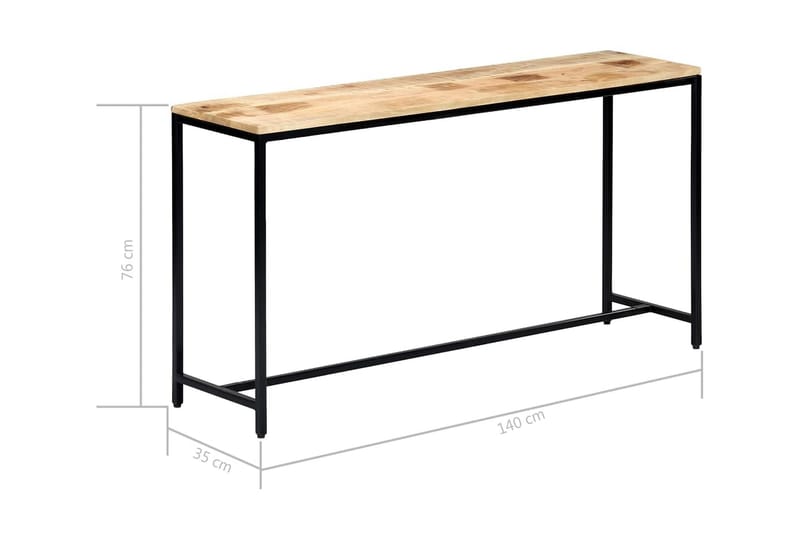 Avlastningsbord 140x35x76 cm massivt grovt mangoträ - Brun - Möbler - Bord & matgrupper - Avlastningsbord - Konsolbord & sidobord