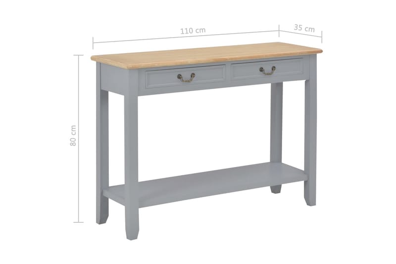 Avlastningsbord grå 110x35x80 cm trä - Grå - Möbler - Bord & matgrupper - Avlastningsbord - Konsolbord & sidobord