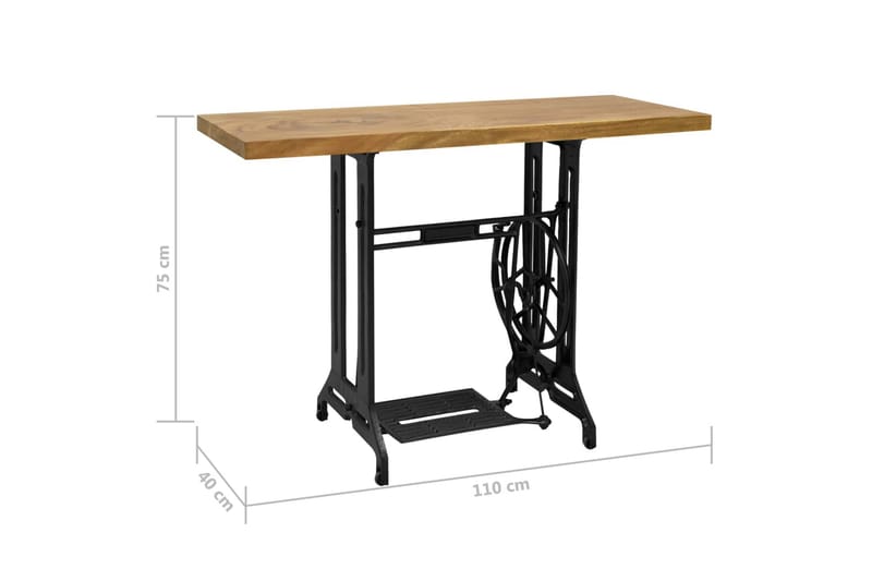Avlastningsbord med symaskinsunderrede 110x40x75 cm - Brun - Möbler - Bord & matgrupper - Avlastningsbord - Konsolbord & sidobord