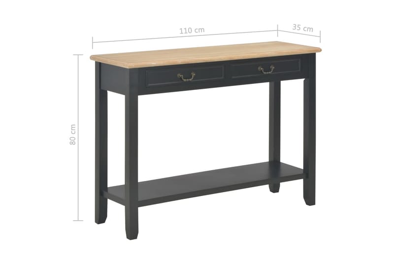 Avlastningsbord svart 110x35x80 cm trä - Svart - Möbler - Bord & matgrupper - Avlastningsbord - Konsolbord & sidobord