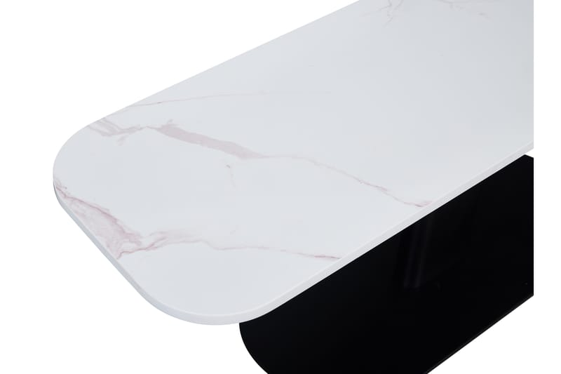 Bodal Avlastningsbord 120 cm Ovalt Marmor - Vit/Svart - Hallbord - Konsolbord & sidobord